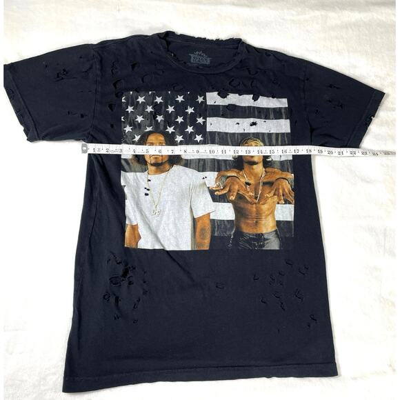 OutKast Graphic T-Shirt Distressed Ripped Black Tee M - Picture 3 of 6